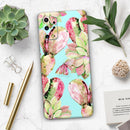 Watercolor Cactus Succulent Bloom V3 - Premium Vinyl Skin Decal for Samsung Galaxy S25 Ultra, S24, S23, S22 & All Galaxy S Models