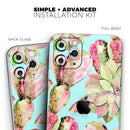Watercolor Cactus Succulent Bloom V3 - Vinyl Skin Wrap for iPhone 17 Pro Max, 17 Pro, 17 Air, 17, 16 & All Models — Soft Matte or Ultra Gloss