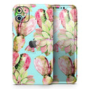 Watercolor Cactus Succulent Bloom V3 - Vinyl Skin Wrap for iPhone 17 Pro Max, 17 Pro, 17 Air, 17, 16 & All Models — Soft Matte or Ultra Gloss