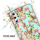 Watercolor Cactus Succulent Bloom V4 - Premium Vinyl Skin Decal for Samsung Galaxy S25 Ultra, S24, S23, S22 & All Galaxy S Models
