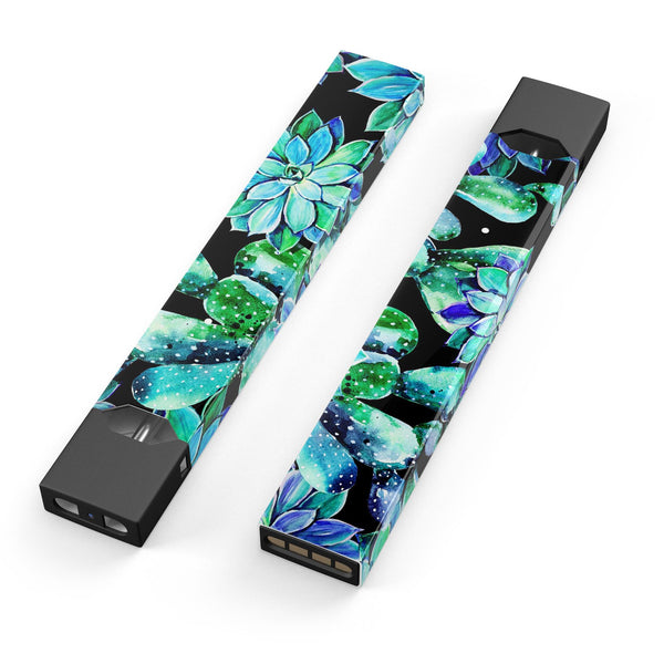 Skin Decal Kit for the Pax JUUL - Watercolor Cactus Succulent Bloom V6