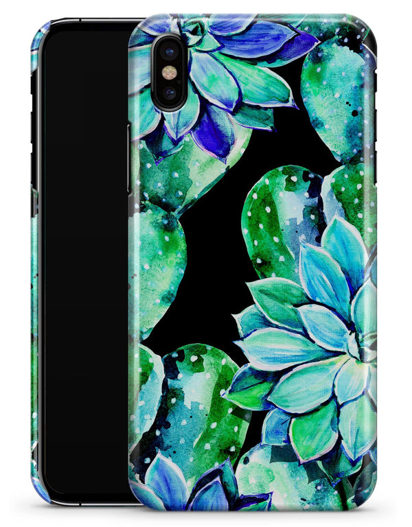 Watercolor Cactus Succulent Bloom V6 - iPhone X Clipit Case
