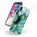Watercolor Cactus Succulent Bloom V6 - iPhone X Swappable Hybrid Case