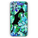 Watercolor Cactus Succulent Bloom V6 - Vinyl Skin Wrap for iPhone 17 Pro Max, 17 Pro, 17 Air, 17, 16 & All Models — Soft Matte or Ultra Gloss