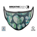 Watercolor Cactus Succulent Bloom V7 - Made in USA Mouth Cover Unisex Anti-Dust Cotton Blend Reusable & Washable Face Mask with Adjustable Sizing for Adult or Child