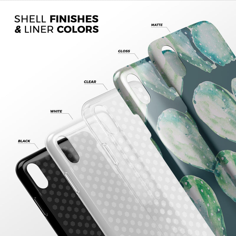 Watercolor Cactus Succulent Bloom V7 - iPhone X Swappable Hybrid Case