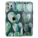 Watercolor Cactus Succulent Bloom V7 - Vinyl Skin Wrap for iPhone 17 Pro Max, 17 Pro, 17 Air, 17, 16 & All Models — Soft Matte or Ultra Gloss