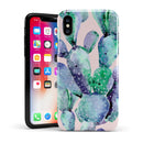 Watercolor Cactus Succulent Bloom V8 - iPhone X Swappable Hybrid Case