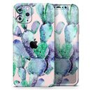 Watercolor Cactus Succulent Bloom V8 - Vinyl Skin Wrap for iPhone 17 Pro Max, 17 Pro, 17 Air, 17, 16 & All Models — Soft Matte or Ultra Gloss