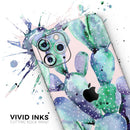Watercolor Cactus Succulent Bloom V8 - Vinyl Skin Wrap for iPhone 17 Pro Max, 17 Pro, 17 Air, 17, 16 & All Models — Soft Matte or Ultra Gloss