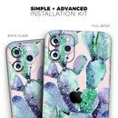 Watercolor Cactus Succulent Bloom V8 - Vinyl Skin Wrap for iPhone 17 Pro Max, 17 Pro, 17 Air, 17, 16 & All Models — Soft Matte or Ultra Gloss