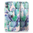 Watercolor Cactus Succulent Bloom V8 - Vinyl Skin Wrap for iPhone 17 Pro Max, 17 Pro, 17 Air, 17, 16 & All Models — Soft Matte or Ultra Gloss