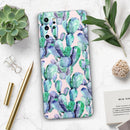 Watercolor Cactus Succulent Bloom V9 - Premium Vinyl Skin Decal for Samsung Galaxy S25 Ultra, S24, S23, S22 & All Galaxy S Models