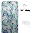 Watercolor Cactus Succulent Bloom V9 - Premium Vinyl Skin Decal for Samsung Galaxy S25 Ultra, S24, S23, S22 & All Galaxy S Models