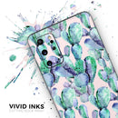 Watercolor Cactus Succulent Bloom V9 - Premium Vinyl Skin Decal for Samsung Galaxy S25 Ultra, S24, S23, S22 & All Galaxy S Models