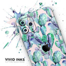 Watercolor Cactus Succulent Bloom V9 - Vinyl Skin Wrap for iPhone 17 Pro Max, 17 Pro, 17 Air, 17, 16 & All Models — Soft Matte or Ultra Gloss