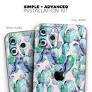 Watercolor Cactus Succulent Bloom V9 - Vinyl Skin Wrap for iPhone 17 Pro Max, 17 Pro, 17 Air, 17, 16 & All Models — Soft Matte or Ultra Gloss