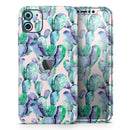 Watercolor Cactus Succulent Bloom V9 - Vinyl Skin Wrap for iPhone 17 Pro Max, 17 Pro, 17 Air, 17, 16 & All Models — Soft Matte or Ultra Gloss