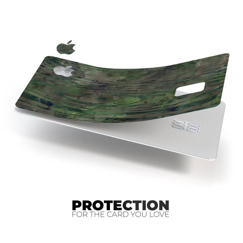 Watercolor Camo Woodgrain - Premium Protective Decal Skin-Kit for the Apple Credit Card