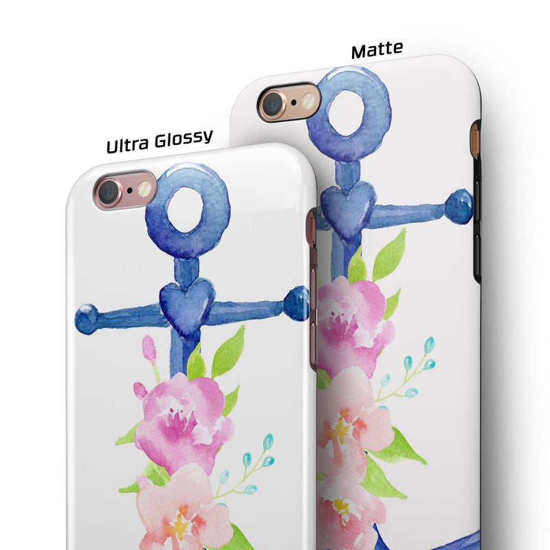 Watercolor Floral Anchor iPhone 6/6s or 6/6s Plus 2-Piece Hybrid INK-Fuzed Case