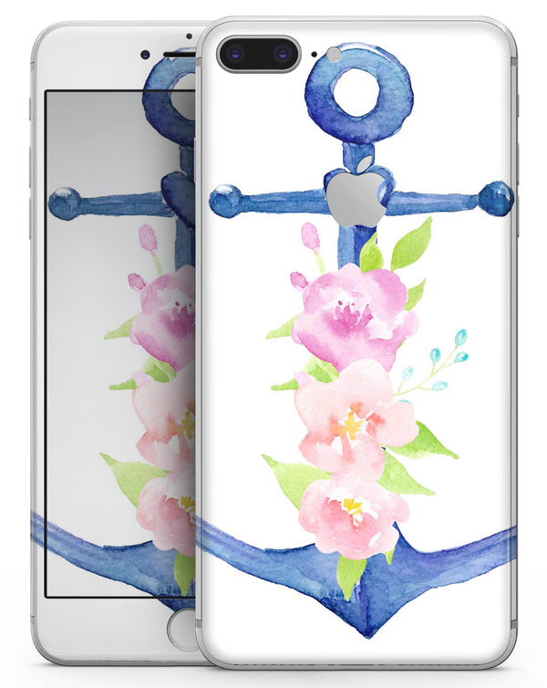 Watercolor Floral Anchor - Skin-kit for the iPhone 8 or 8 Plus