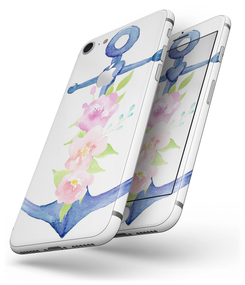 Watercolor Floral Anchor - Skin-kit for the iPhone 8 or 8 Plus