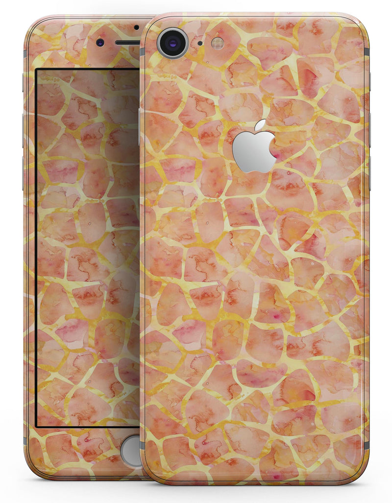 Watercolor Giraffe Pattern - Skin-kit for the iPhone 8 or 8 Plus