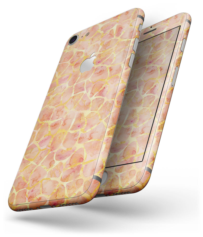 Watercolor Giraffe Pattern - Skin-kit for the iPhone 8 or 8 Plus