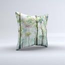 Watercolor Glowing Sky Forrest Ink-Fuzed Decorative Throw Pillow