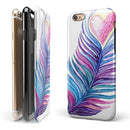 Watercolor Heart Feather iPhone 6/6s or 6/6s Plus 2-Piece Hybrid INK-Fuzed Case