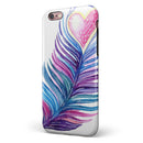 Watercolor Heart Feather iPhone 6/6s or 6/6s Plus 2-Piece Hybrid INK-Fuzed Case