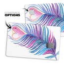 Watercolor Heart Feather - Premium Protective Decal Skin-Kit for the Apple Credit Card