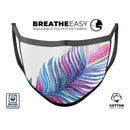 Watercolor Heart Feather - Made in USA Mouth Cover Unisex Anti-Dust Cotton Blend Reusable & Washable Face Mask with Adjustable Sizing for Adult or Child