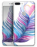 Watercolor Heart Feather - Skin-kit for the iPhone 8 or 8 Plus