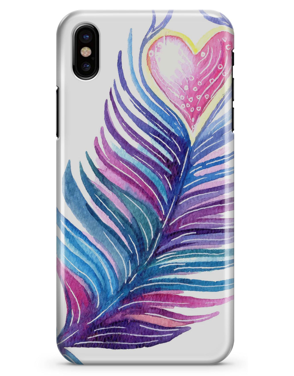 Watercolor Heart Feather - iPhone X Clipit Case – DesignSkinz