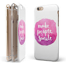 Watercolor Pink Make People Smile iPhone 6/6s or 6/6s Plus 2-Piece Hybrid INK-Fuzed Case