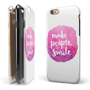Watercolor Pink Make People Smile iPhone 6/6s or 6/6s Plus 2-Piece Hybrid INK-Fuzed Case