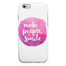 Watercolor Pink Make People Smile iPhone 6/6s or 6/6s Plus 2-Piece Hybrid INK-Fuzed Case