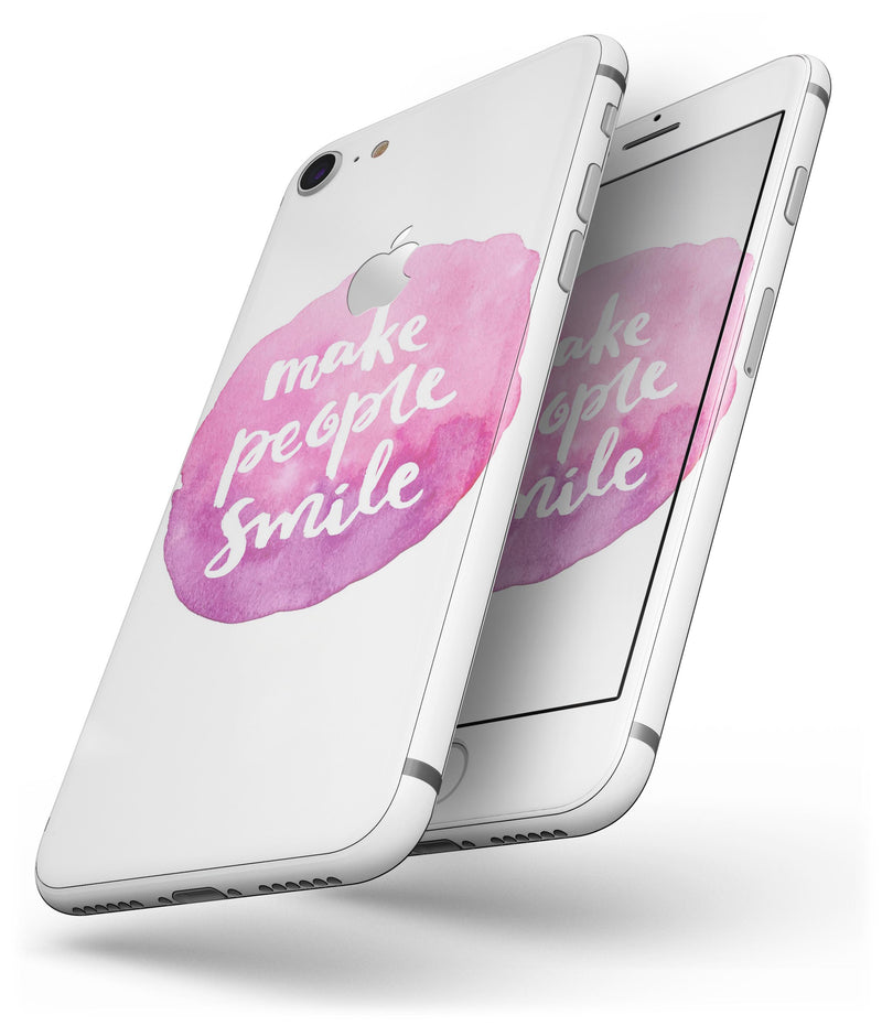 Watercolor Pink Make People Smile - Skin-kit for the iPhone 8 or 8 Plus