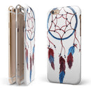 Watercolor Red and Blue Toned Dream Catcher iPhone 6/6s or 6/6s Plus 2-Piece Hybrid INK-Fuzed Case