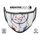 Watercolor Red and Blue Toned Dream Catcher - Made in USA Mouth Cover Unisex Anti-Dust Cotton Blend Reusable & Washable Face Mask with Adjustable Sizing for Adult or Child