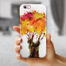 Watercolor Splattered Tree iPhone 6/6s or 6/6s Plus 2-Piece Hybrid INK-Fuzed Case