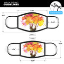 Watercolor Splattered Tree - Made in USA Mouth Cover Unisex Anti-Dust Cotton Blend Reusable & Washable Face Mask with Adjustable Sizing for Adult or Child