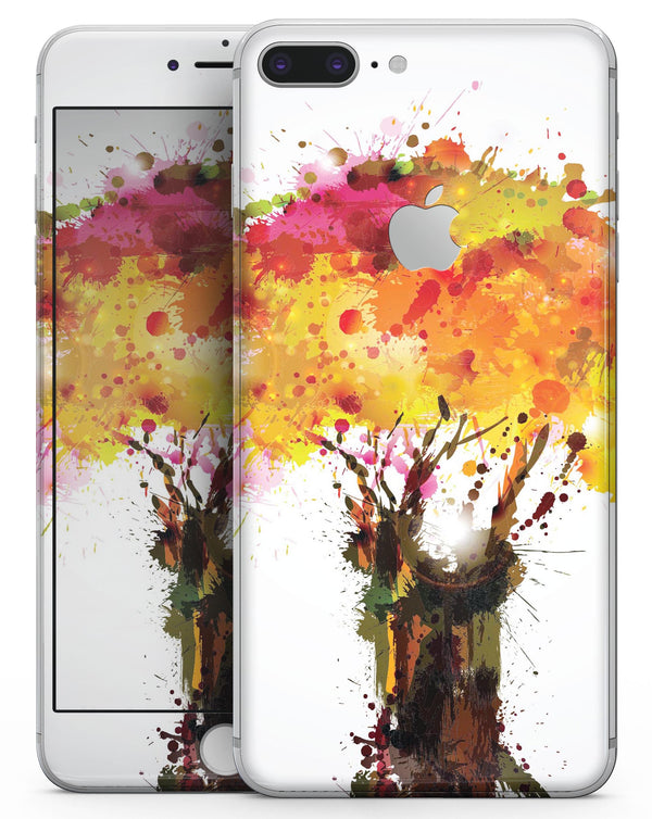 Watercolor Splattered Tree - Skin-kit for the iPhone 8 or 8 Plus