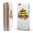 Watercolor Stroke You are Amazing iPhone 6/6s or 6/6s Plus 2-Piece Hybrid INK-Fuzed Case