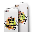 Watercolor Stroke You are Amazing iPhone 6/6s or 6/6s Plus 2-Piece Hybrid INK-Fuzed Case