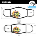 Watercolor Stroke You are Amazing - Made in USA Mouth Cover Unisex Anti-Dust Cotton Blend Reusable & Washable Face Mask with Adjustable Sizing for Adult or Child