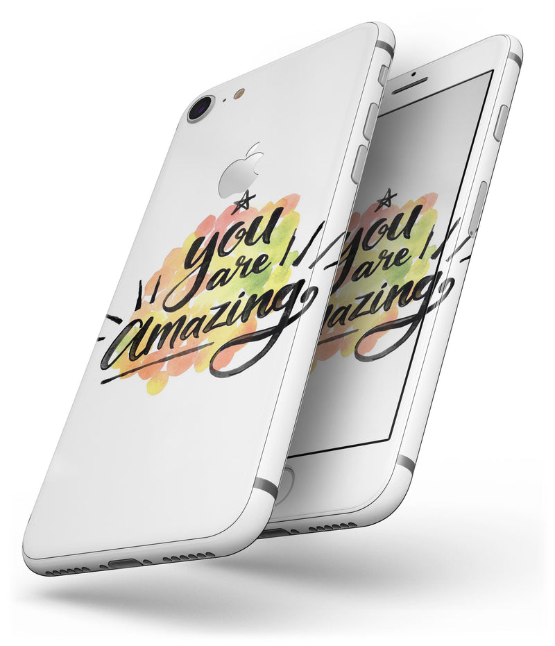 Watercolor Stroke You are Amazing - Skin-kit for the iPhone 8 or 8 Plus