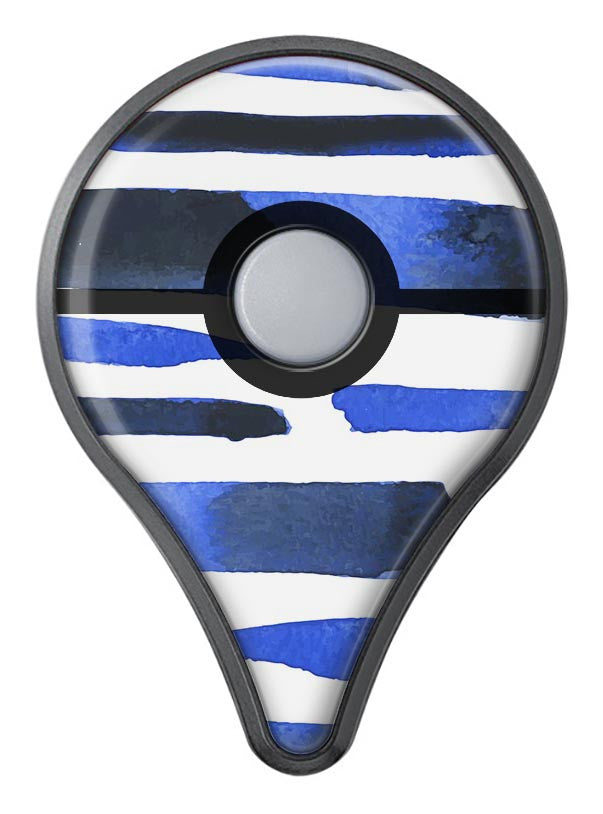 Watercolor Strokes of Blue on Black Pokémon GO Plus Vinyl Protective Decal Skin Kit