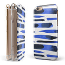 Watercolor Strokes of Blue on Black iPhone 6/6s or 6/6s Plus 2-Piece Hybrid INK-Fuzed Case
